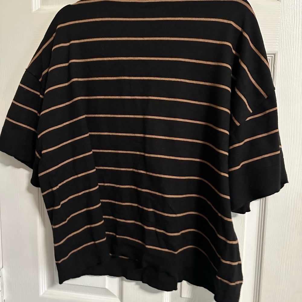 Max Studio Johnny Collar Stripe Knit Polo Sweater - Picture 4 of 10